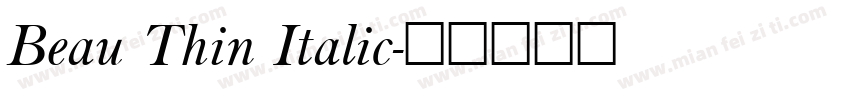 Beau Thin Italic字体转换